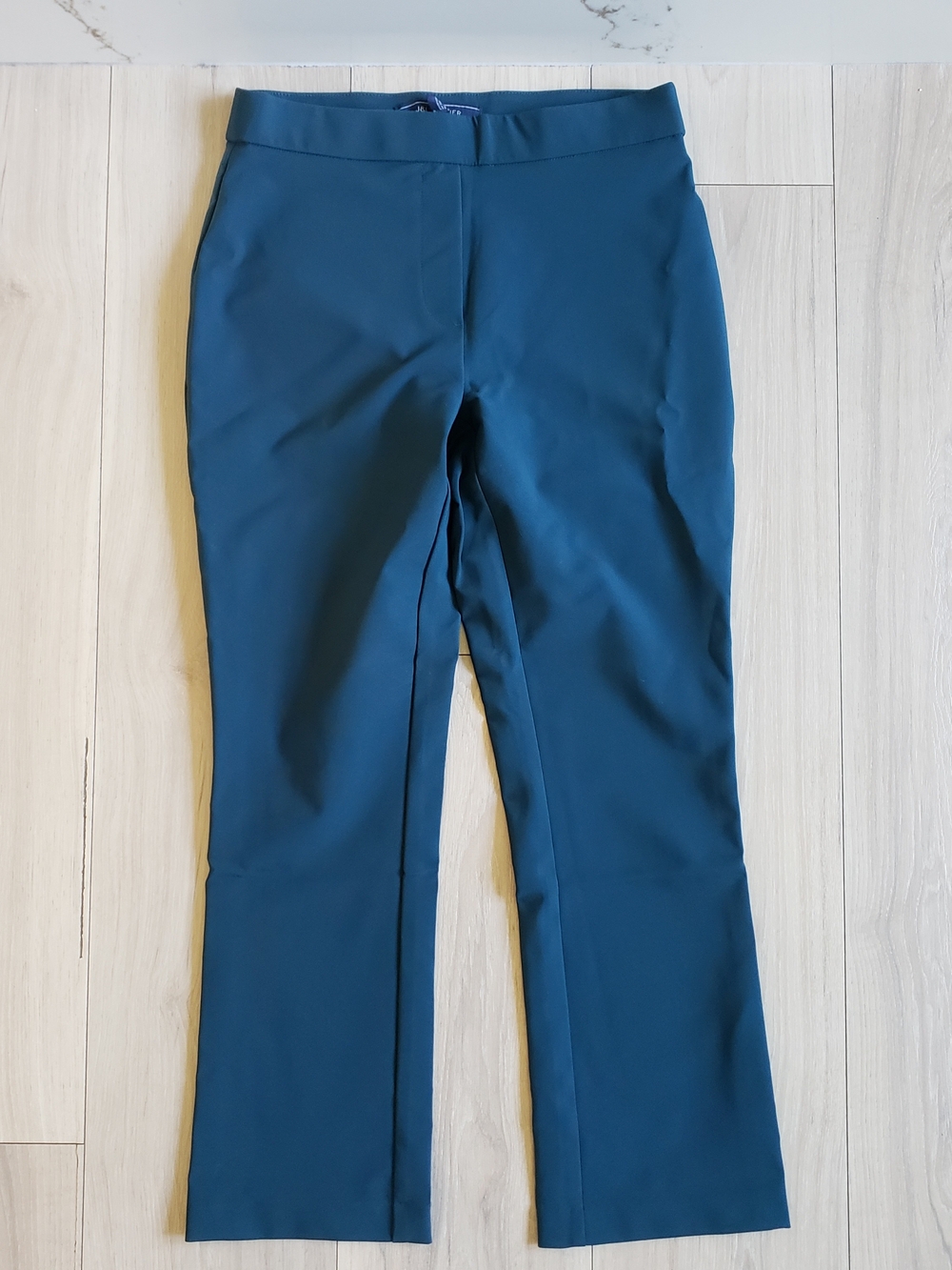 J&L Atelier Ponte Pants Womens Small Teal‎ Blue Straight Leg Stretch Trouser